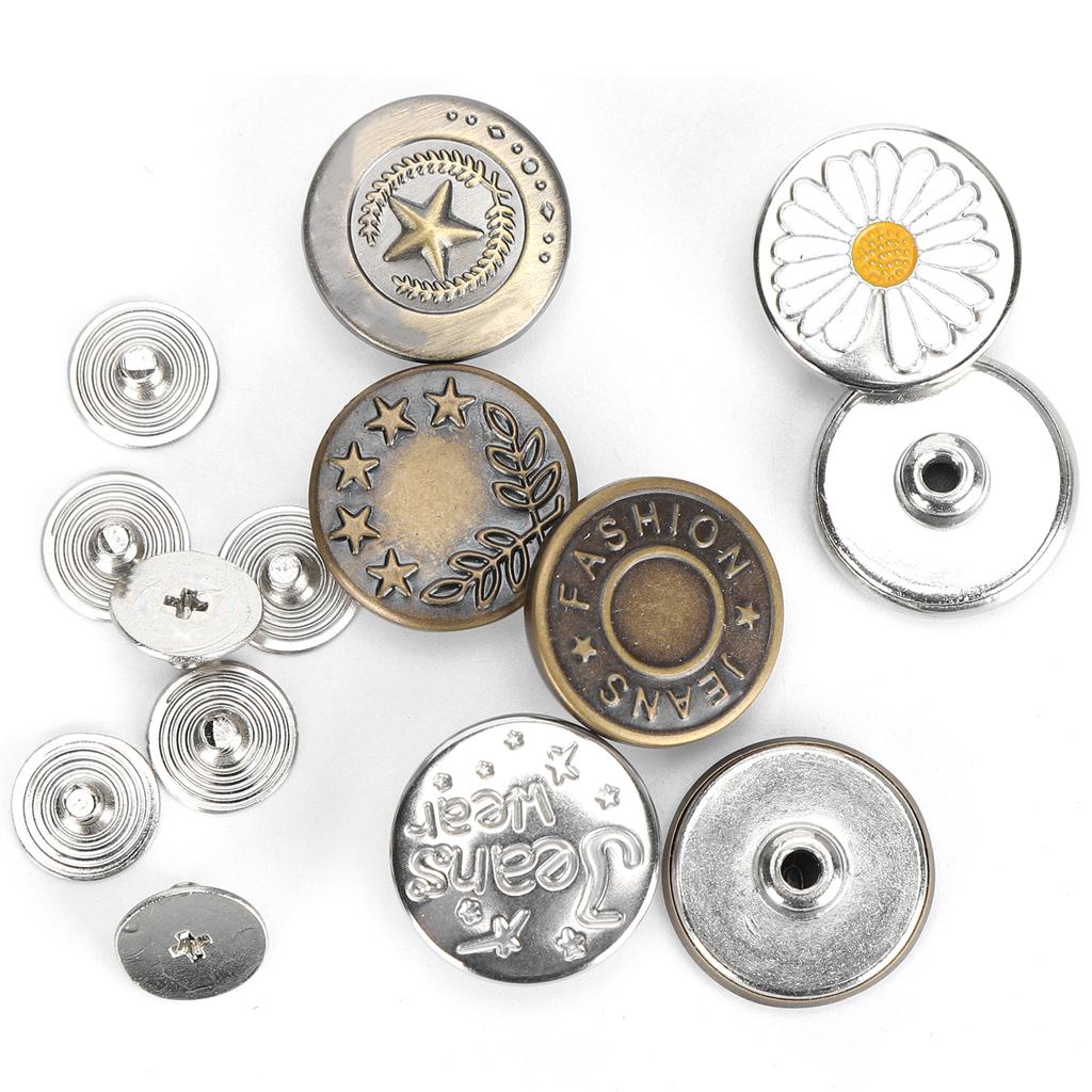 Jeans Buttons Replacement Kit NailFree No Sewing Needed Adjustable Waistline Craft Tool