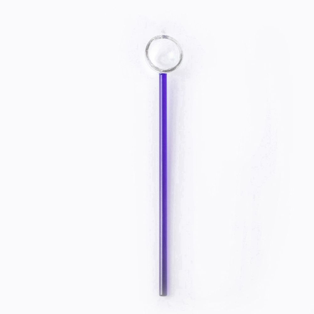 Glass Milk Spoon Colored Transparent Coffee Dessert Stirring Spoon Long Handle Round Kitchen Tableware Stirrer Rod