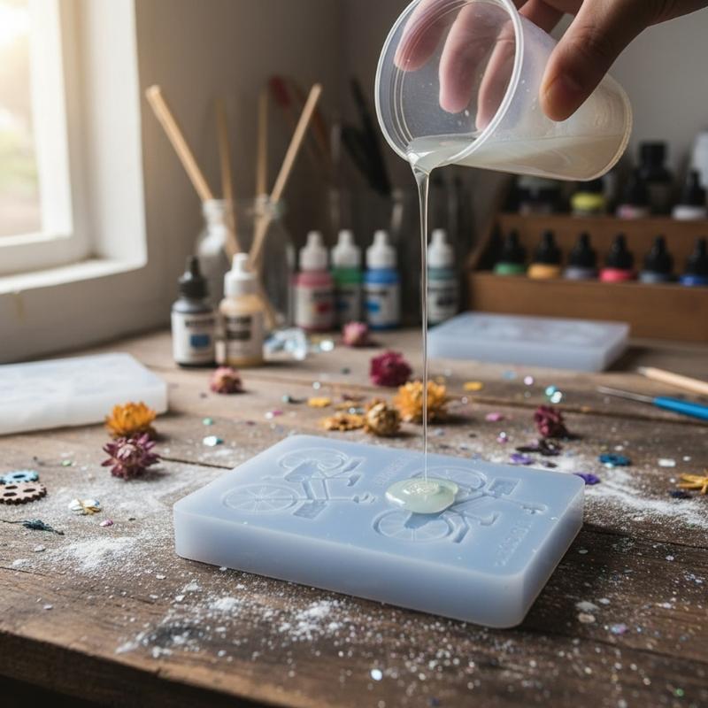 Cycling Theme Silicone Craft Mould For Handmade Jewelry Resin Art Soap Candle Creation Heat Resistant