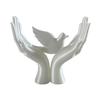 Figurina Piccione Bianco della Pace Mani che Tengono Statua di Piccione Ornamento da Tavolo Stampato 3D