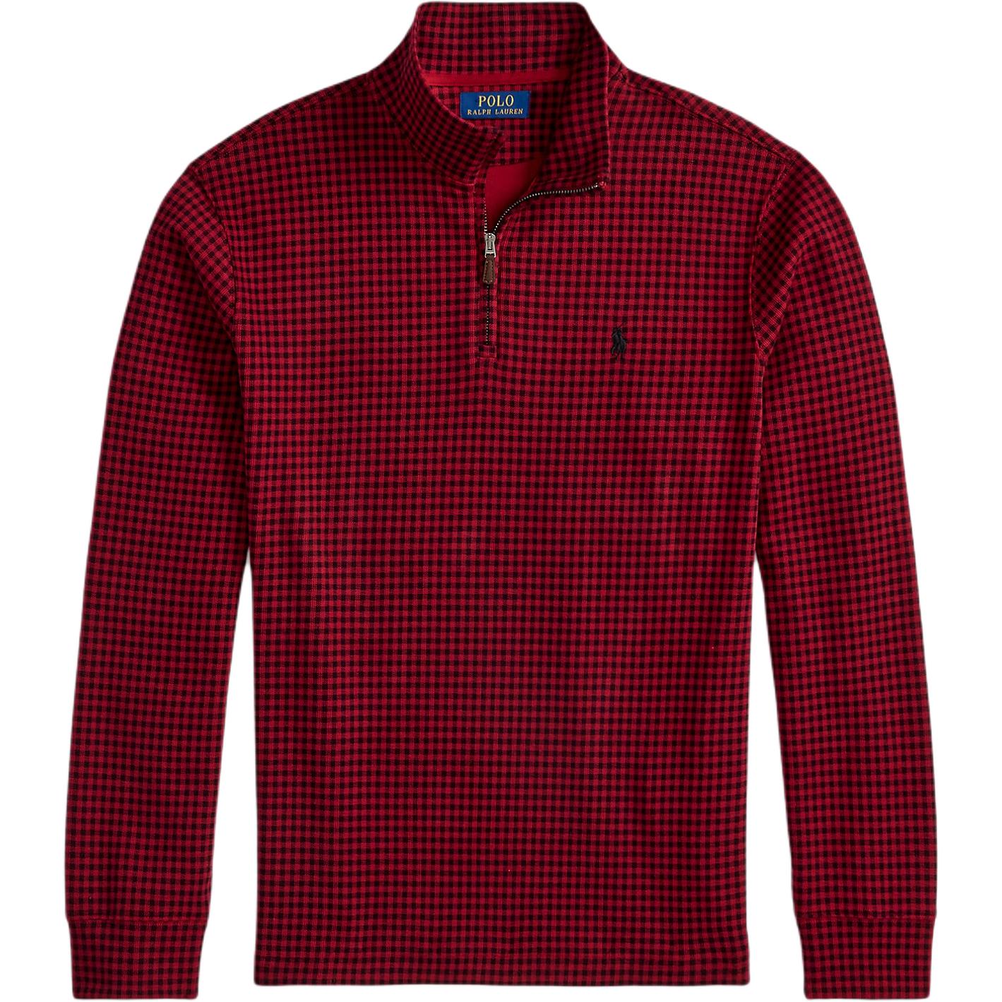 

Polo Ralph Lauren Осень/Зима 25 Клетчатый рифленый пуловер с четвертью молнии и вышивкой пони с лошадкой, мужская толстовка с длинным рукавом, толстовка 710981460-001 M