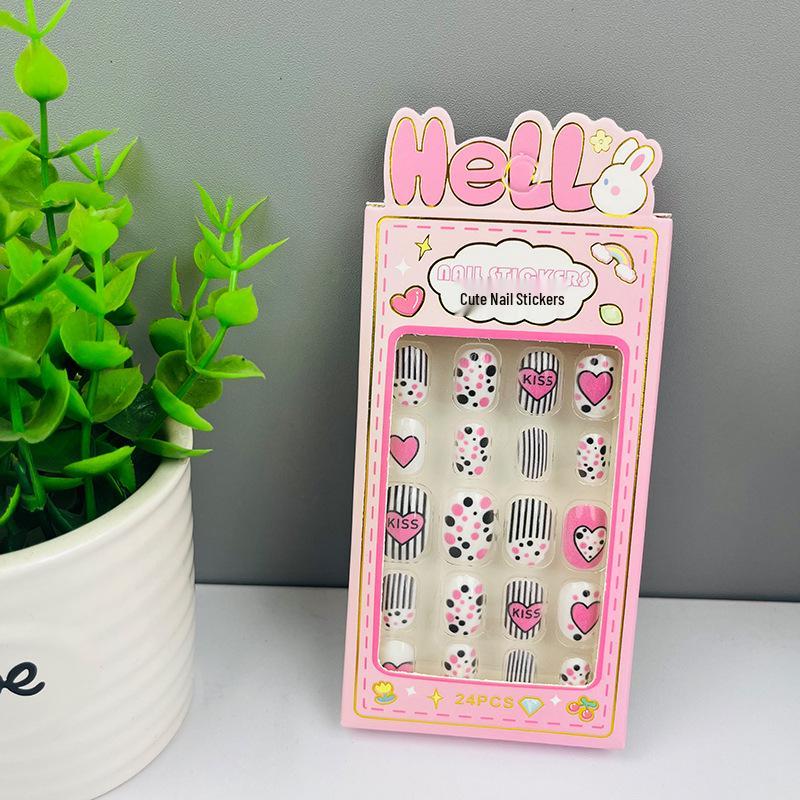 Children's Wearable Custom Nail Stickers - Cute European & American Jelly Glue Fingernail Tips