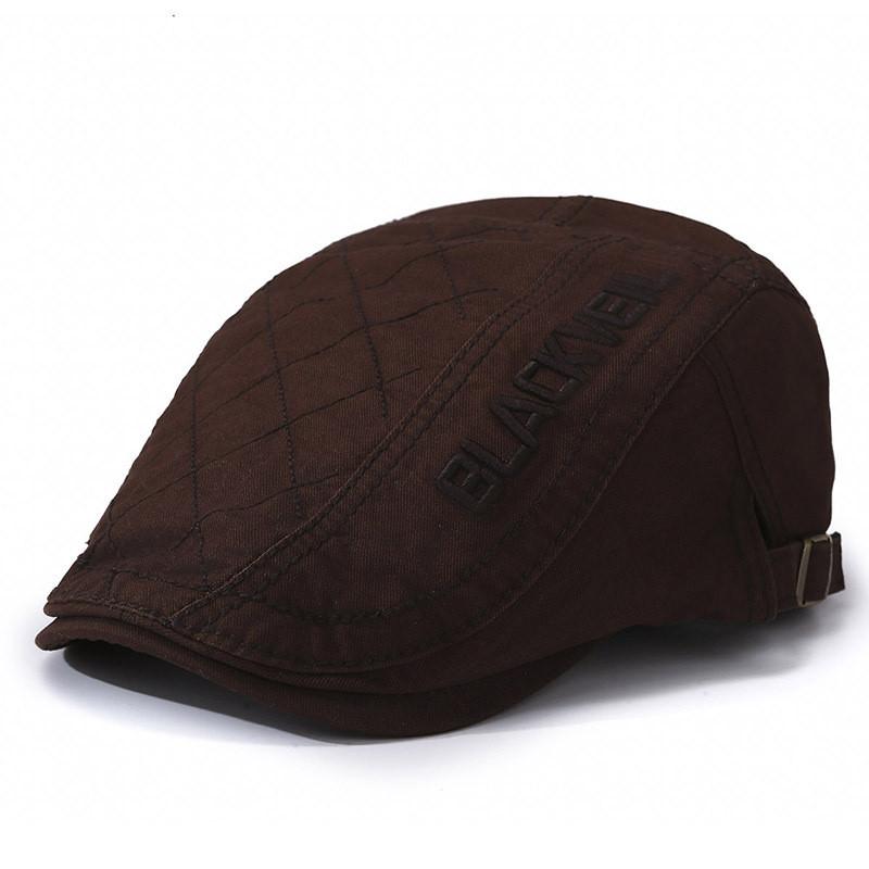

Cotton Beret Hat With Embroidered Letter Design For Casual Streetwear Women коричневий