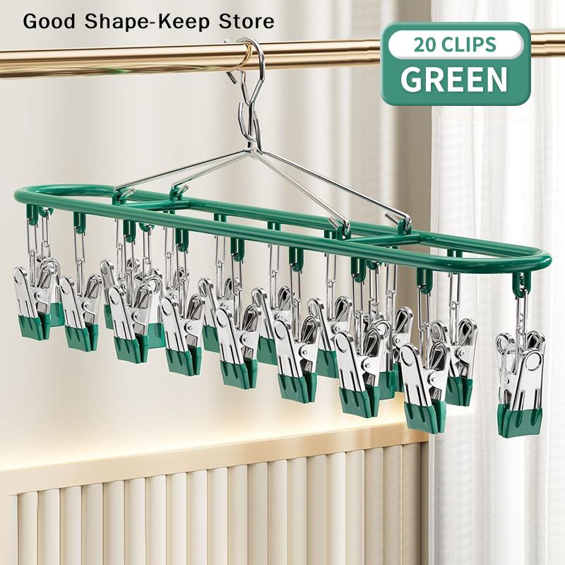dailyStainless Steel Sock Hanger 20 Clip Clothes Drying Rack Windproof Strong Metal for Home and DormDaily products