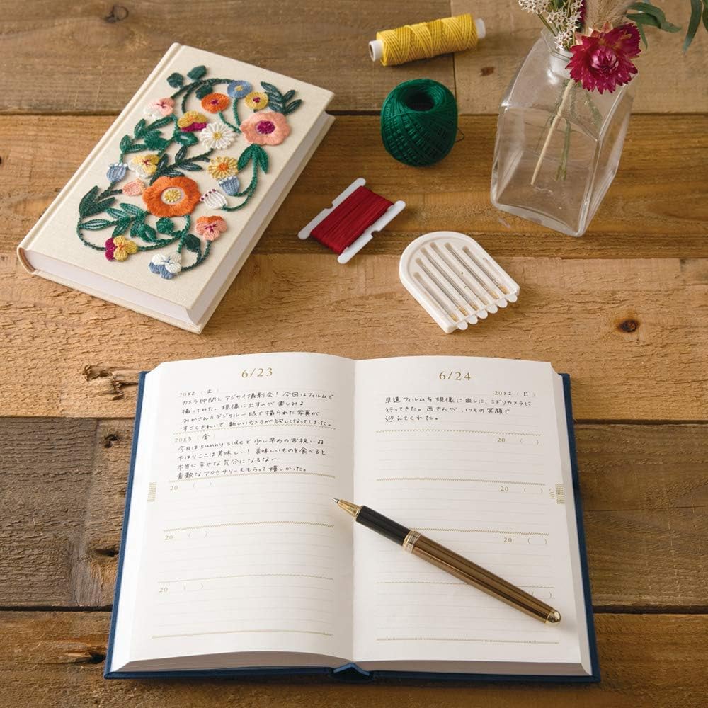 DESIGNPHIL Midori (MIDORI) Diary 5 Years Embroidered Floral Pattern Beige 12883006