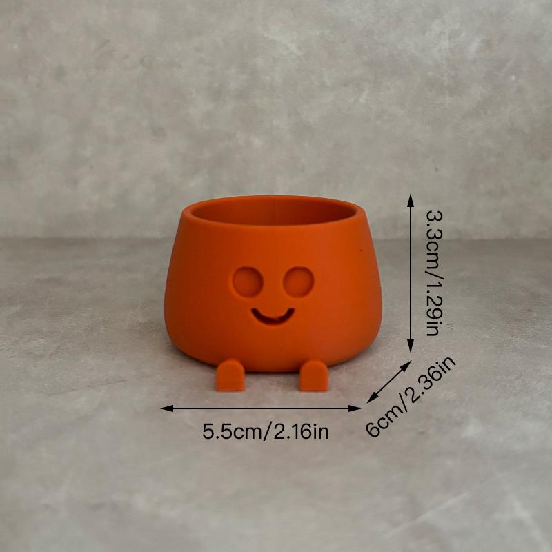 

Plastic Mini Flower Pot Succulent Plant Pot Planter Desk Ornament Home Garden Decoration оранжевый