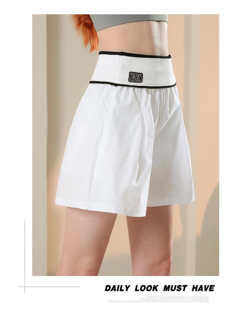 Women's High-Waist Quick-Dry Slimming Yoga Shorts - Loose Fit, Anti-Exposure, Faux Layer Fitness Pants