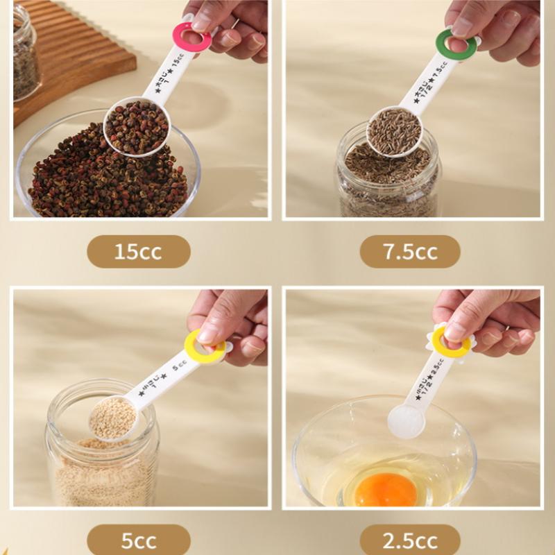 4Pcs Scale Measuring Spoon Teaspoon Multipurpose Spoon Cake Baking Flour Food Measuring Cup Home Kitchen Cooking Tools