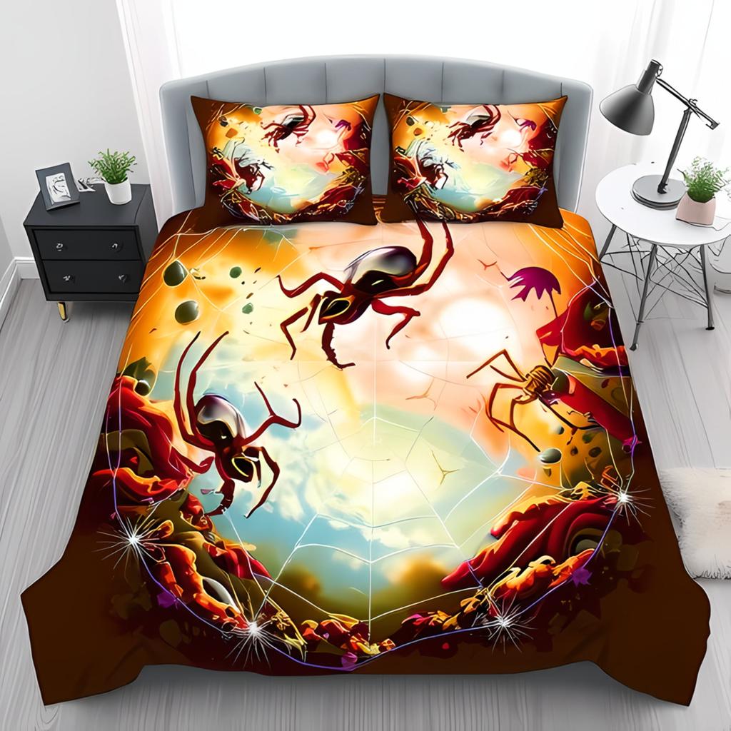 Comforter Spider Bedding Set For Children Kids And Adult Home Decor Queen Size Warm Soft Breathable And Comfortable