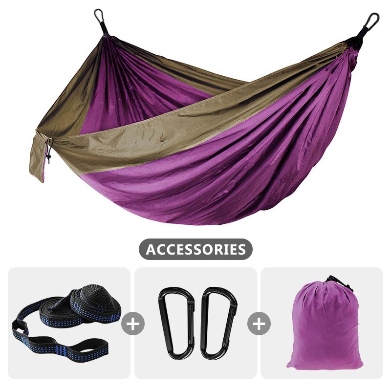 Camping Parachute Hammock 220x100cm Single Portable Outdoor Indoor Nylon Hammock Adult Child Swing For Adventure Garden