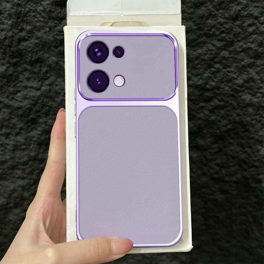 Premium Executive Leather Case for OPPO Reno16 Pro 5G F Large Window Lens Protector Cover