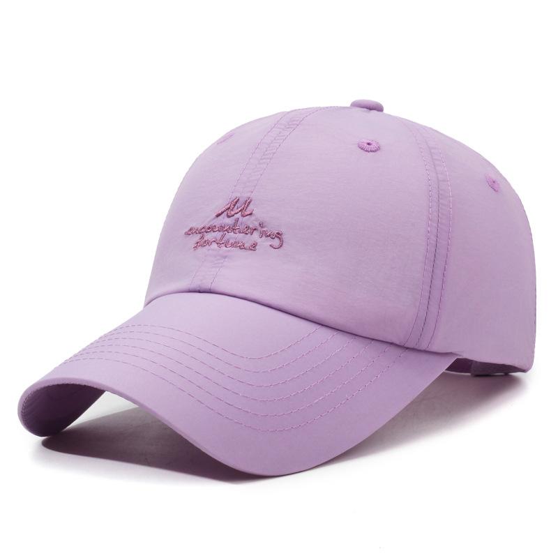 

Летняя быстросохнущая кепка Женская Уличная Солнцезащитная Кепка с Солнцезащитным Козырьком для Бега и Спорта Дышащая Кепка Вышитая Бейсболка фиолетовый