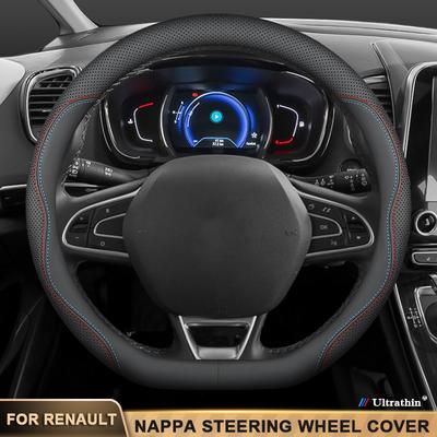 Car Leather Steering Wheel Cover For Renault Clio Scenic Megane RS GT Laguna 3 4 5 Kangoo Fluence Trafic Talisman Twingo Kaptur