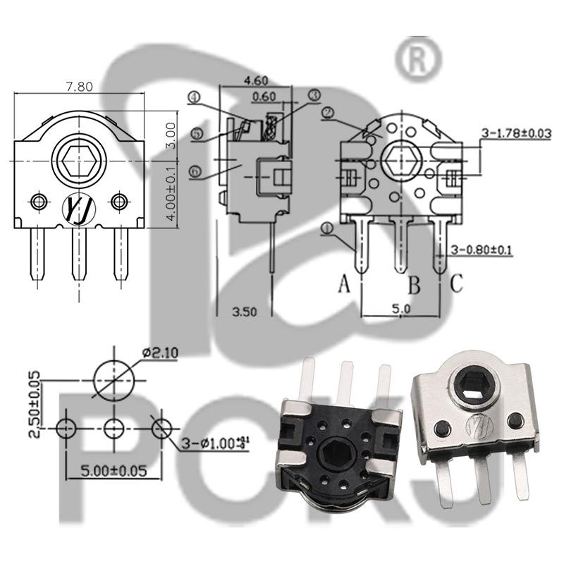 Mouse Wheel Encoder Repair Parts: 4/5/5.5/7/9/11/13MM Rolling Switch Potentiometer