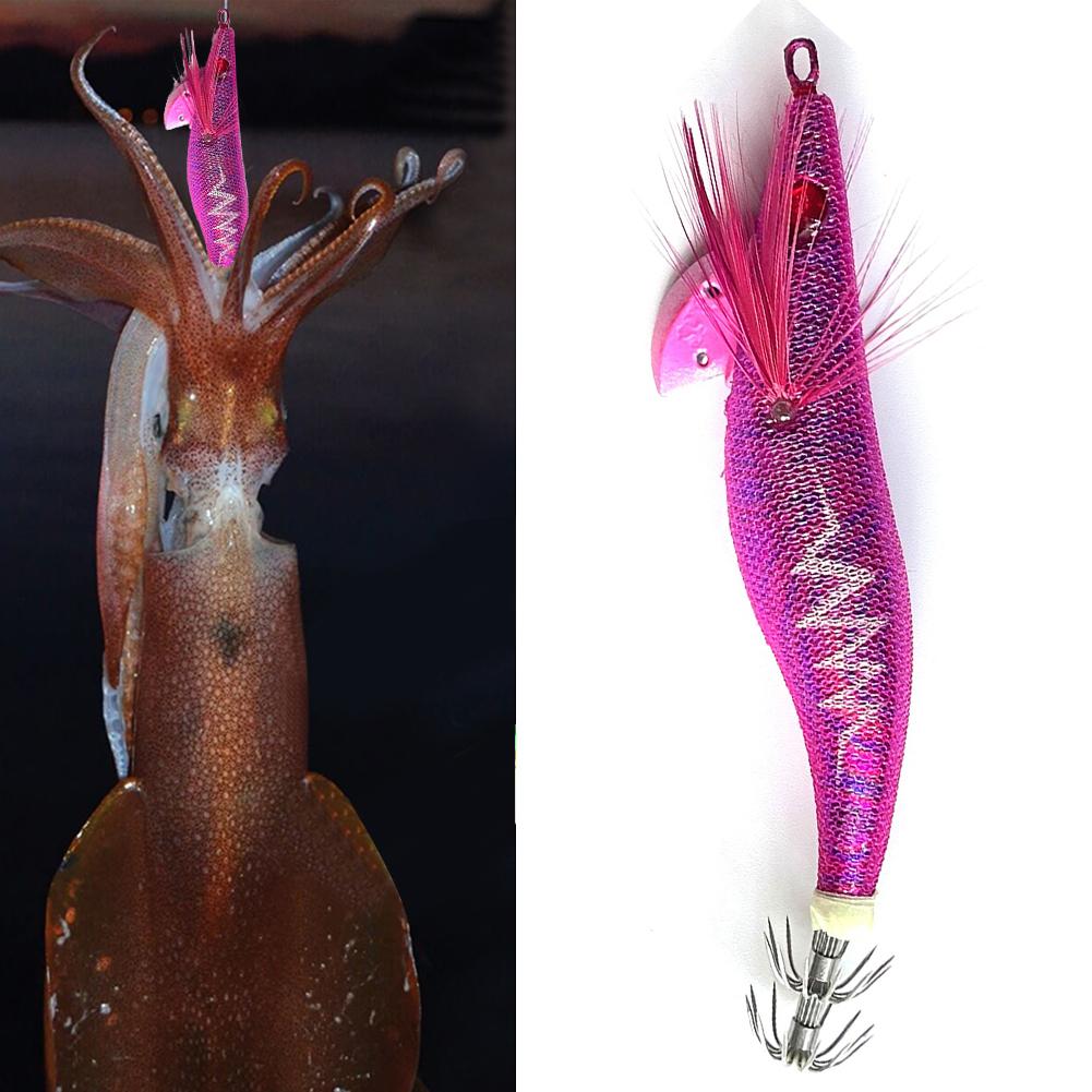 Luminous Wood Shrimp Lures Glow In Dark Squid Jig Hook Bait Simulation Jigging Hard Bait for Octopus Cuttlefish Fishing Tackle