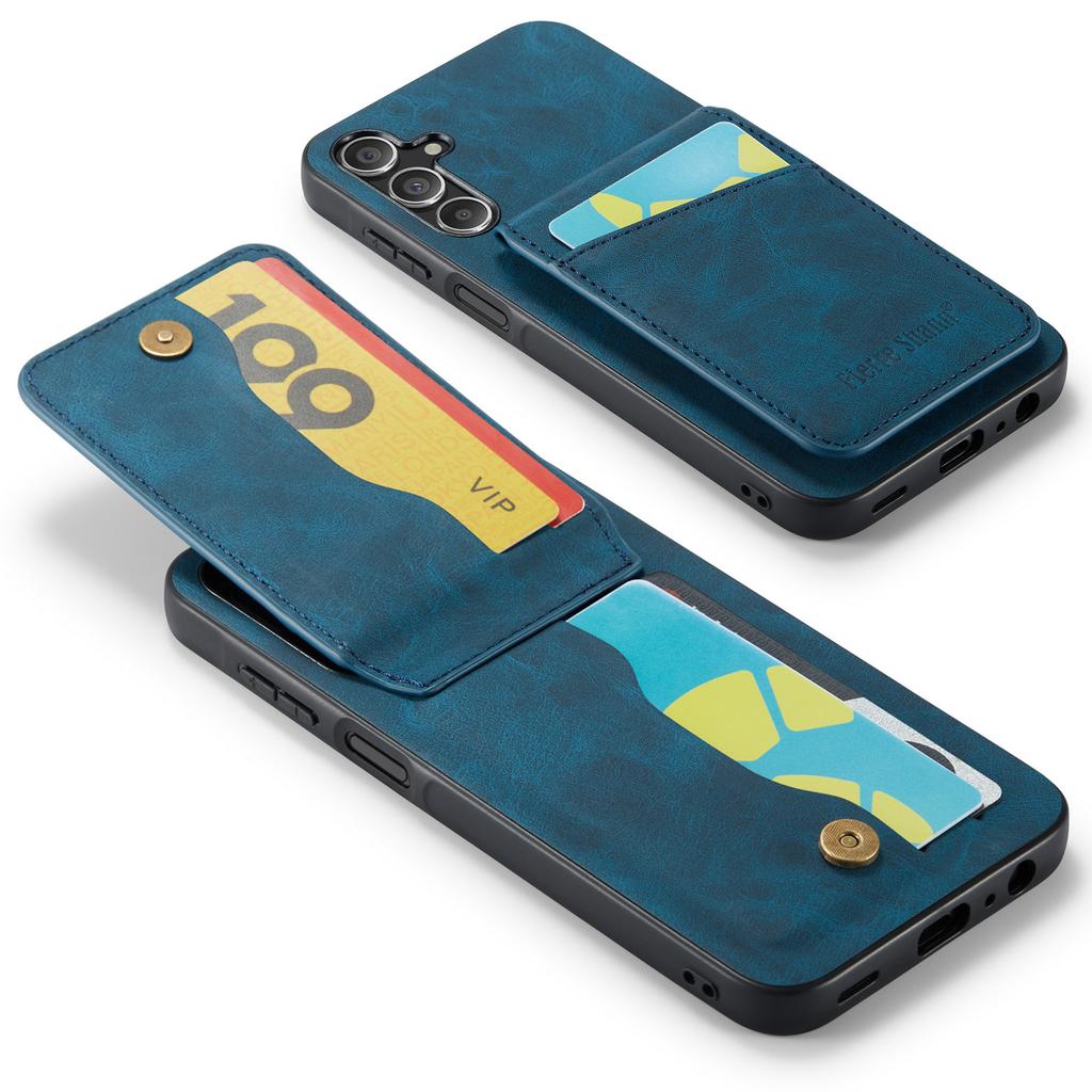 Para Capa de Celular Samsung Galaxy A15 4G/5G PU+TPU Textura Cavalo Louco