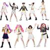 Girls School Stage Performance Pop Singer Carnival Party Role Playing Costumes Kids Pretend Game Halloween Cosplay Outfit Suit Set