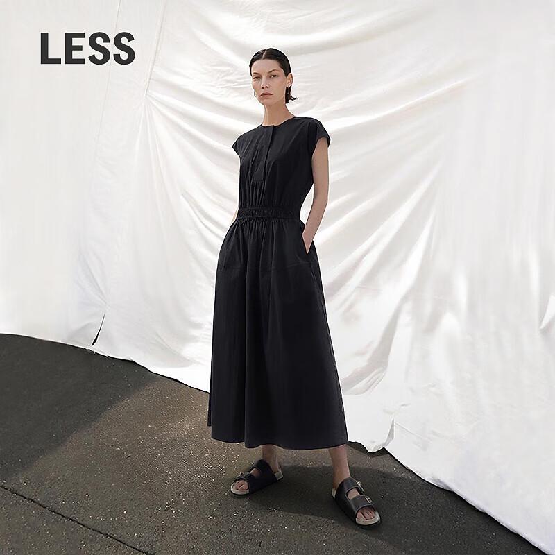 LESS 2025 Summer X-Type Sleeveless Round Neck Dress S