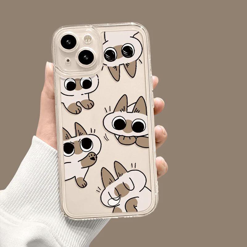 

Cartoon Siamese Cat Couple Phone Case For iPhone 17 16 15 11 12 14 13 Pro Max Mini SE 7 8 Plus Cute Kitten Phone Covers Fundas iPhone 7 8 or SE