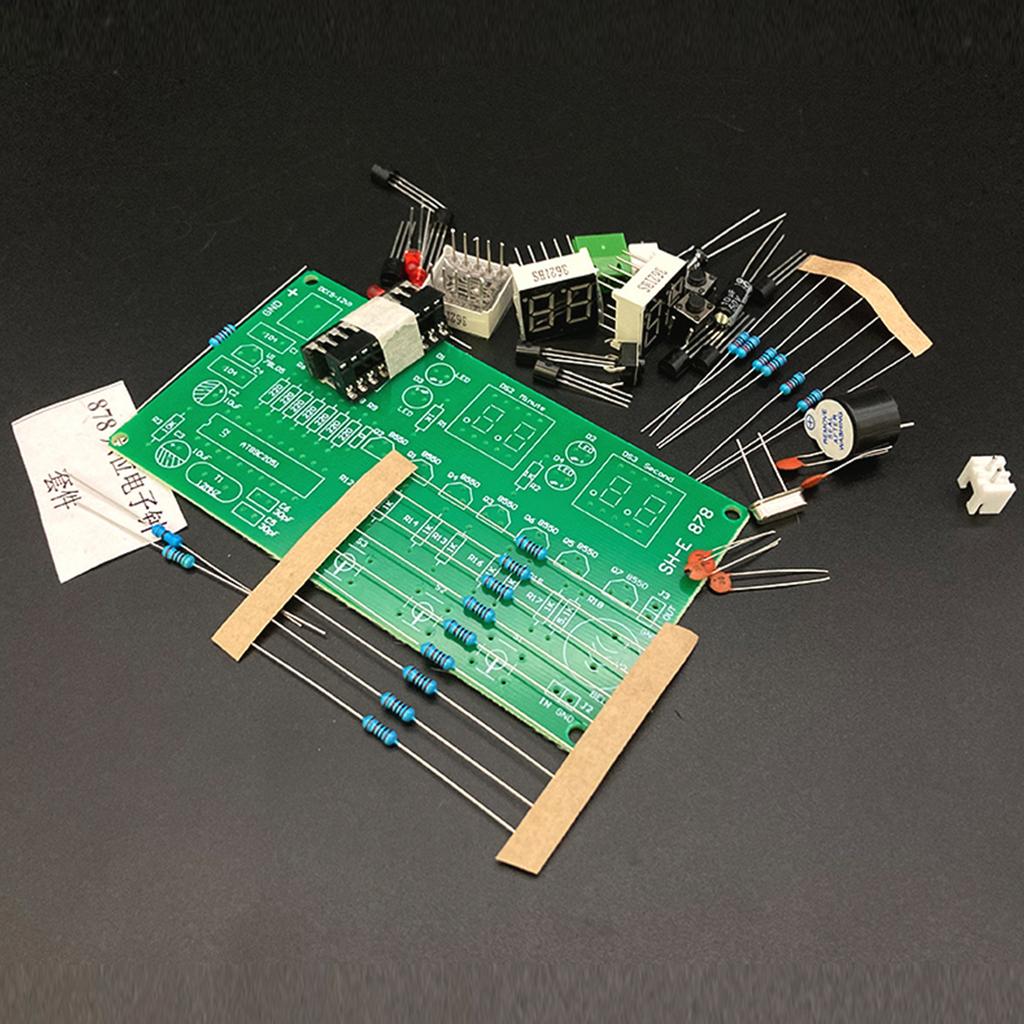 6 Bits Digital LED Electronic Clock Kits PCB Soldering Practice Learning Board AT89C2051 DC5V-12V Component Spare Part