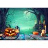 Halloween Party Decoration Hanging Cloth Pumpkin Witch Bat Castle Full Moon Night Photography Background Not Room Decoration