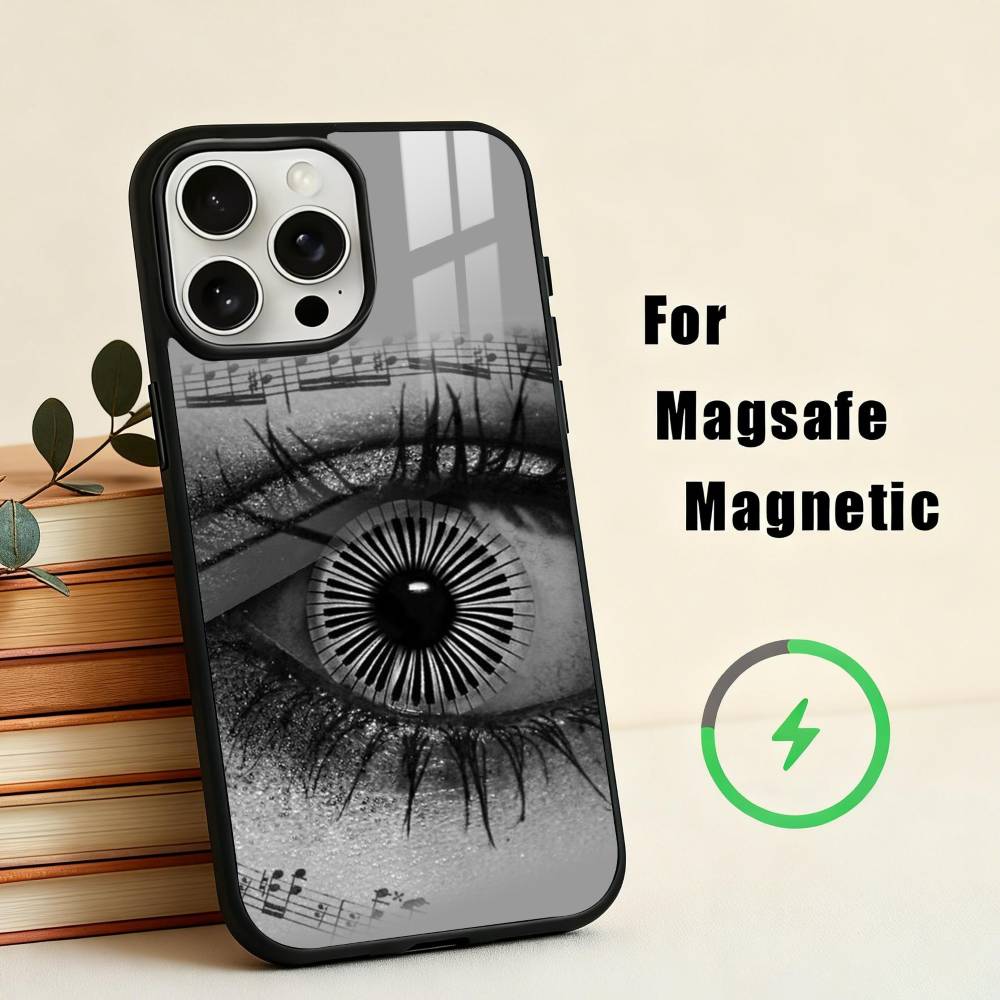 

Keyboard Art Piano Phone Case For iPhone17,16,15,14,13,12,11 Plus,For Magnetic Wireless Charge Cover iPhone12mini