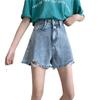 Pants Classic and Minimalist Fashion Versatile Summer Female Loose High-waisted Broken Holes Thin A-line Thin Section of The Raw Edge Denim Shorts