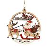 Christmas Ornament Wooden Hanging Santa Snowman Merry Christmas Decor Wood Red Xmas Tree Ornament for Holiday Home Decor