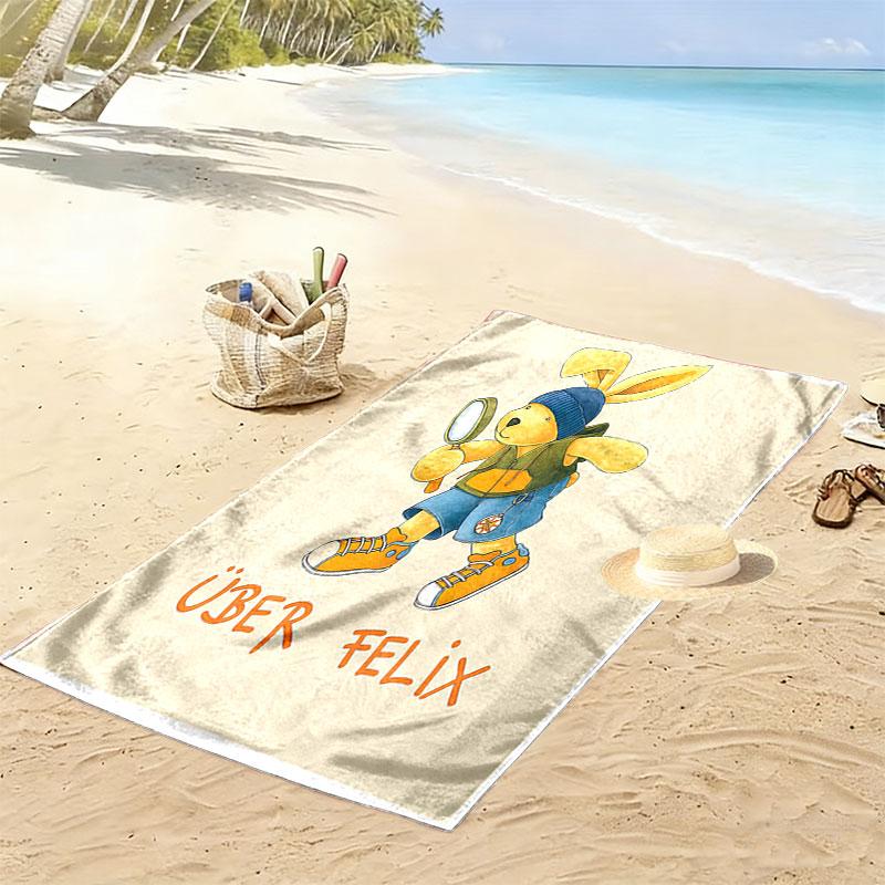 Felix Wonder Print Beach Towel, Large Soft Quick Dry Towel for Beach Camping Swimming