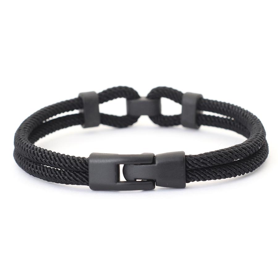 

New Creative Grade A 4mm Rope Bracelet For Men Double Layer Wrap Braslet Locomotive Cool Riding Hand Accessories Pulseria Homme чёрный