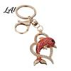 Sparkling Key Chain Rhinestone Love Heart Dolphin Keychain Ring for Women Bag Decoration Keychain Decorative Car Keys Handbags Backpacks Purses