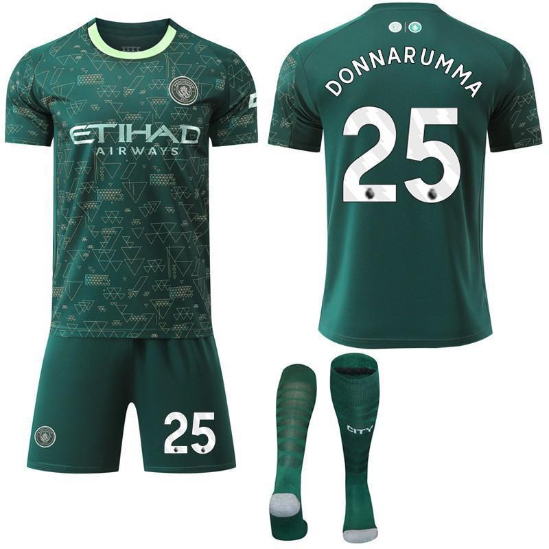 2025-26 Manchester City Tři Venkovní Zelená 47 Fudendoku Fotbalový Dres Trávový Dres Ne. 9 Harland Set