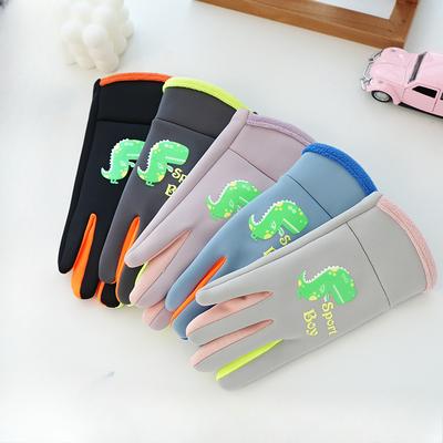 New Children's Gloves for Autumn and Winter Cartoon Luminous Dinosaur for Boys and Girls Outdoor Sports Snow Play Waterproof and Warm Hands