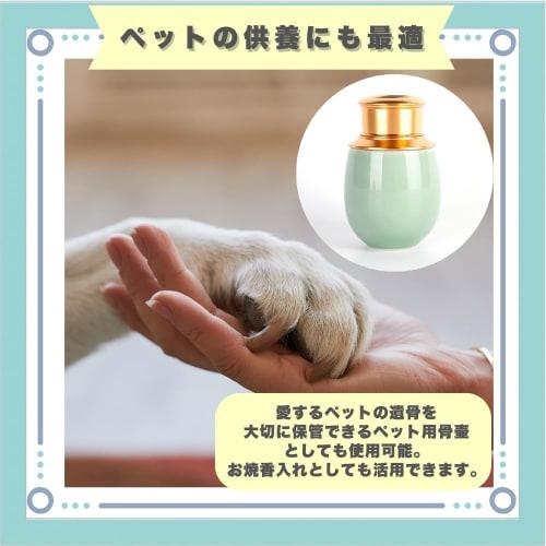 ideastore Cremation Urn, Mini Urn for Pet Ashes, Buddhist Altar, Interment, Division of Ashes, Ceramic Container, Screw-On (Green, 200ml)