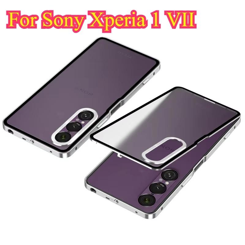 Alloy Metal Lens Protection Case For Sony Xperia 1 VII Transparent Tempered Glass Hard Shockproof Bumper For Xperia 1Vii 2025