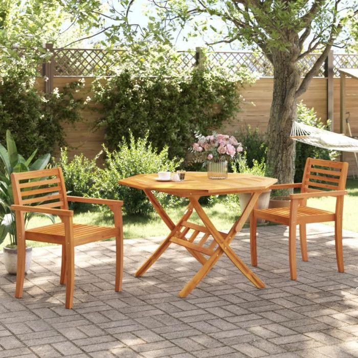 VidaXL Table pliable de jardin Ø110x75 cm bois d'acacia solide, table, table pliante, table de camping, table à manger, 4004911