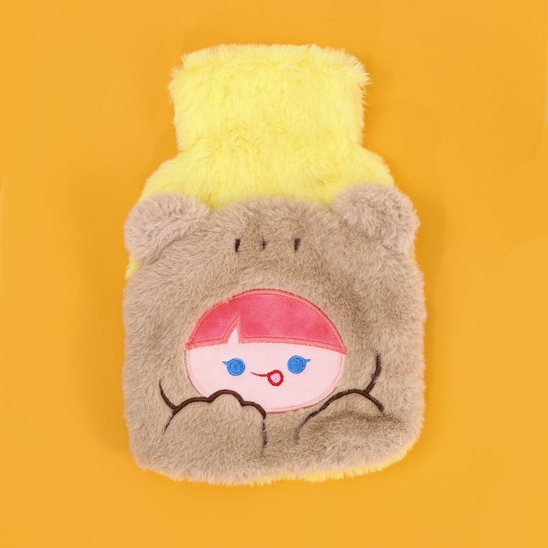 Cartoon Plush Hot Water Bottle & Hand Warmer - Removable, Washable, Cute Design for Students and Babies