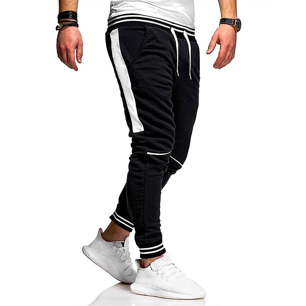 Men Splicing Printed Overalls Casual Pocket Sport Work Casual Trouser Pants