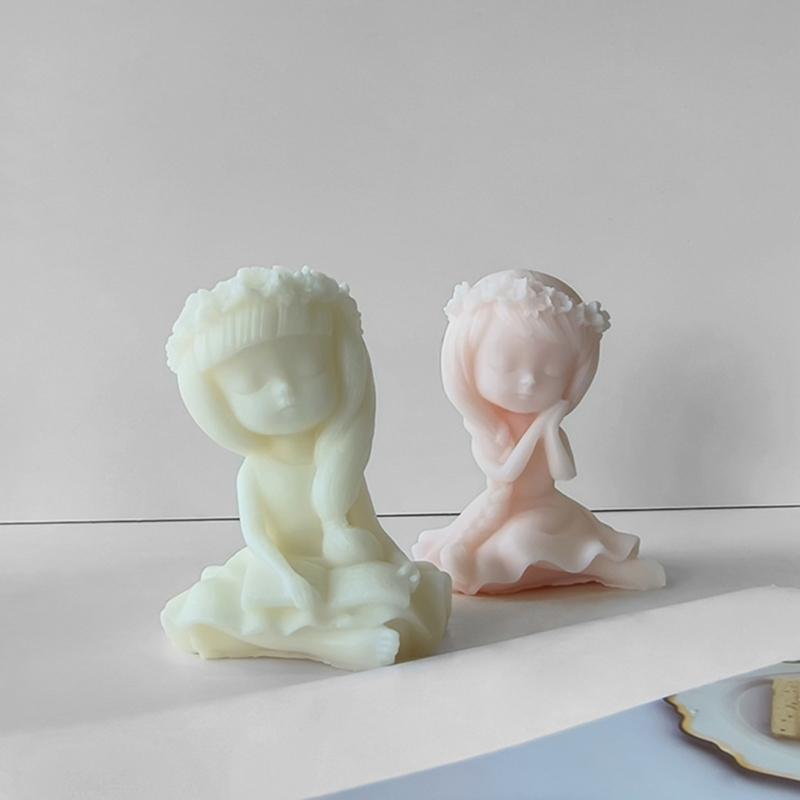 Girl Candle Silicone Mold for Handmade Desktop Decoration Gypsum Epoxy Resin Aroma Candle Mould for Home Decorations
