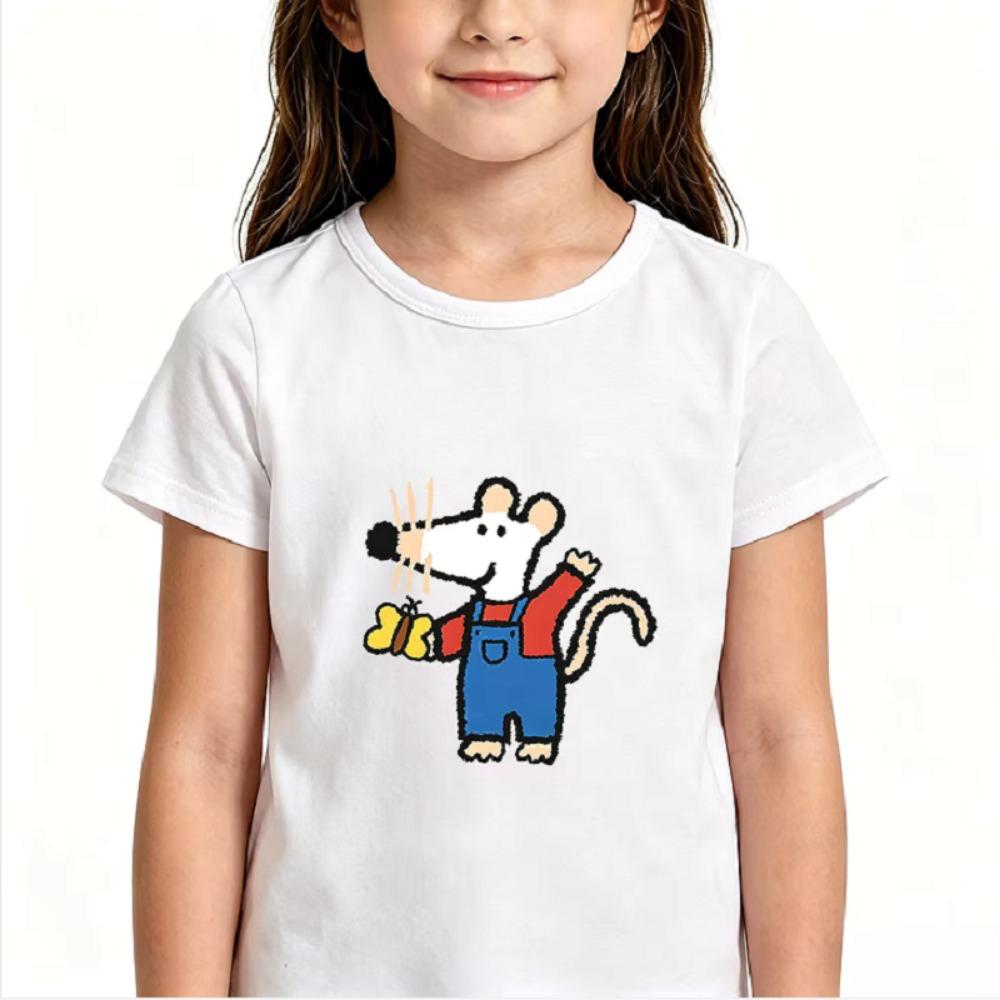 Maisy Mouse Funny Kids  Cartoon Print T-shirt 2-12 Years Boys and Girls Cute Soft Short Sleeve Casual Tops Summer Toddler
