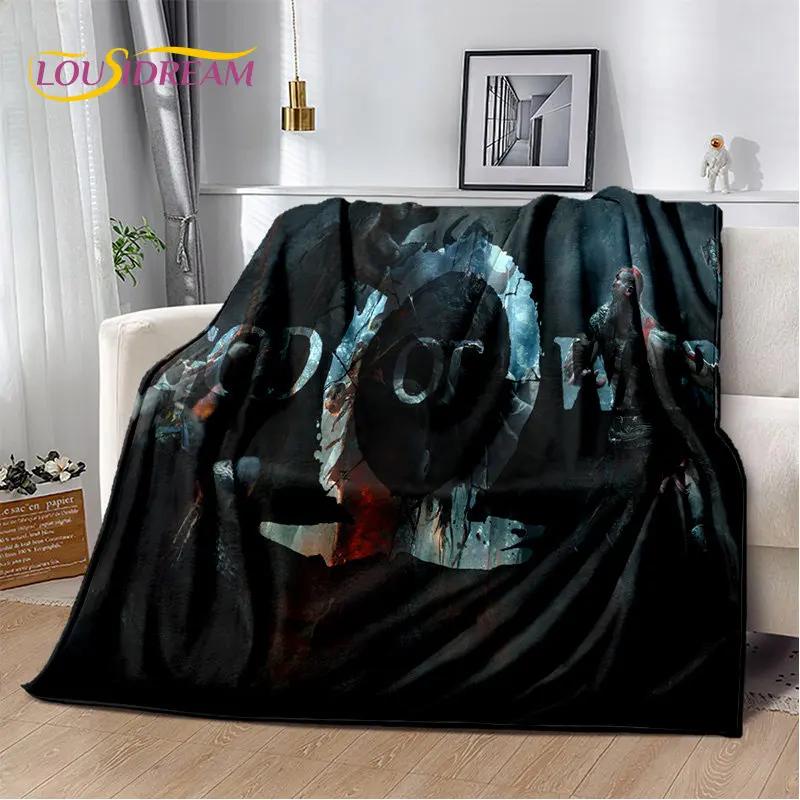 God of War Oyunu Oyuncular Kratos Yumuşak Peluş Battaniye, Flanel Battaniye Oturma Odası Yatak Odası Yatak Kanepe Piknik Örtüsü Çocuk için