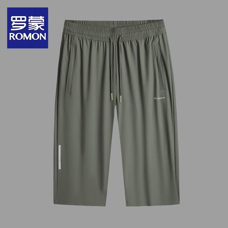 ROMON Men s Plus Size Quick-Dry Summer Capri Shorts 5XL трава зеленый