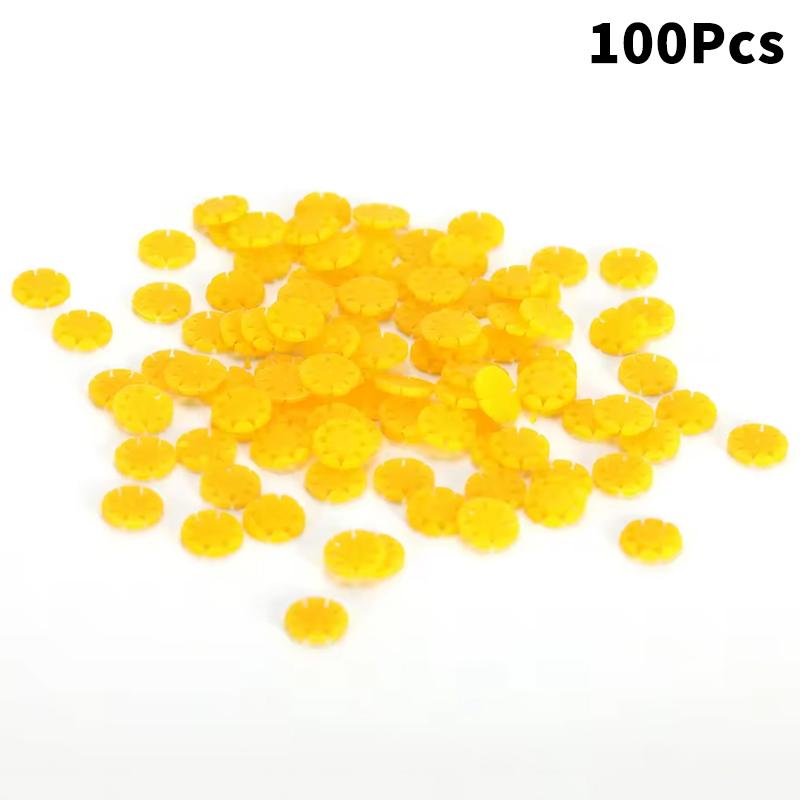 

100Pcs Multicolour Dental Endo File Disinfection Root Canal Rotary File Silicone Marking Counter Flower Circle Ring Counter Tool жёлтый
