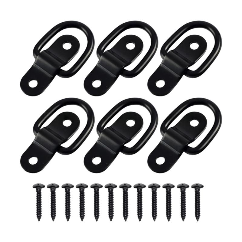 Steel D Rings Lashing Eyelets Heavy Duty Rustproof Assembly Rings For Truck Boats ATV Garage Installation With Screws