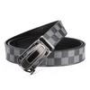 Men'S Belt Business Automatic Buckle Belt Casual Simple And Durable Pu Plaid Belt