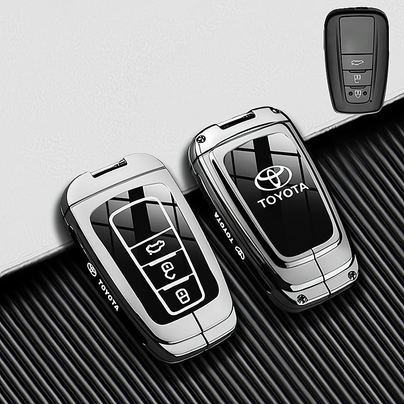 Car Key Case Cover Shell Fob For Toyota CHR Hilux Fortuner Land Cruiser 200 Camry Corolla Crown RAV4 Highland Key Chain