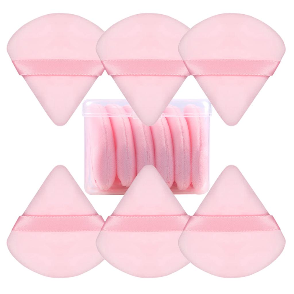 6 Pcs Triangle Powder Puff For Loose Powder Liquid Cosmetic Soft Plush Powder Puff Makeup Foundation Puff Makeup Tool