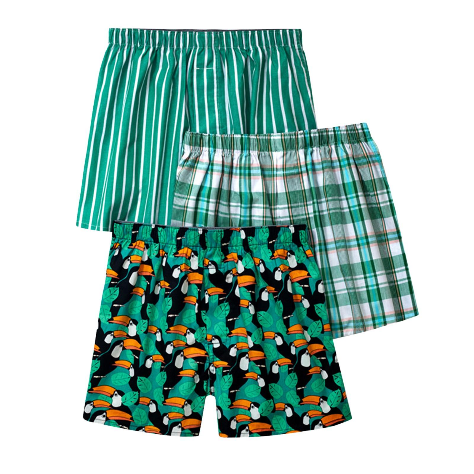 

Одна упаковка из 3 шт. мужское нижнее белье, трусы-стрелки, свободное нижнее белье большого размера, мужские пижамные штаны XL зелёный