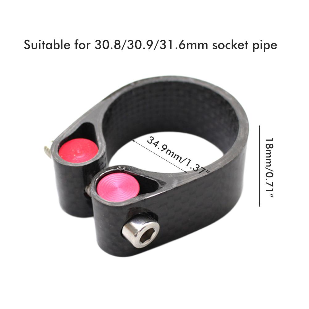 Bike Seatpost Clamp 3K Carbon Fiber Ultra Light Seat Tube Clip Bike Seat Post Clamp for MTB Mountain Bike Road Bike