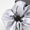 14cm Y2K Scrunchies Metal Silver Color Medium Size Hair Tie Sweet Simple Elastic Hair Band Women Hair Accessories Daily Headwear